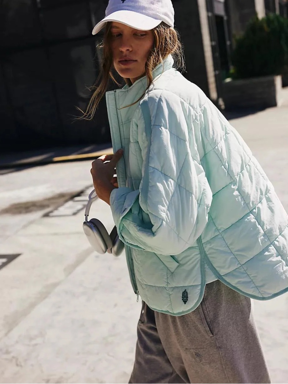 Free people Pippa Packable Puffer Jacket reflection blue